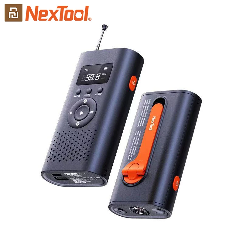 

Youpin Nextool 6-in-1 AM FM Radio Flashlight Manual Power Generation Emergency Alert Laser Light 4500mAh Power Bank for Outdoor