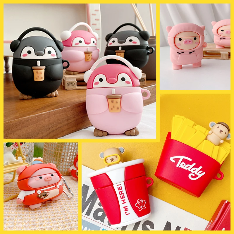 

Fashion Cartoon Cover for Airpods Pro Case Earphone Cover AirPods 2 Case Cute Pig Protective Skin Apple Airpods 3 Case Sleeve
