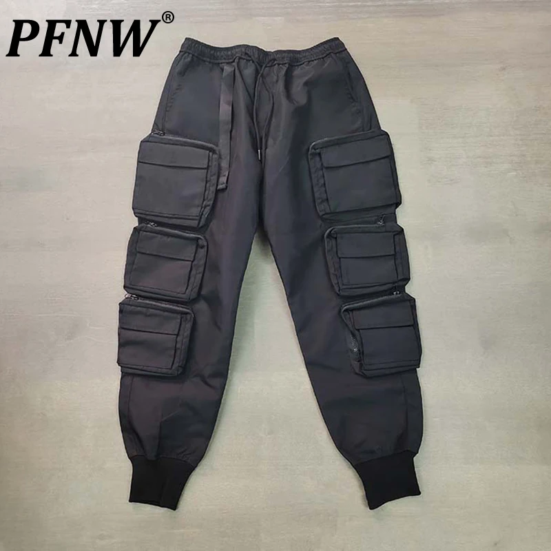 

PFNW Spring Autumn Men's Custom Colors Baggy Darkwear Fashion Cotton Cargo Pants Tide Casual Drawstring Pockets Trousers 12A7396