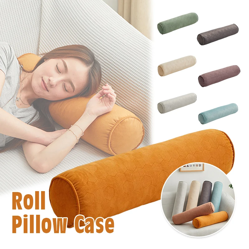 

Round Pillow Case Removable Cylindrical Cushion Cover Head Leg Back Lumber Support Cervical Roll Headrest Massage Pillowcover