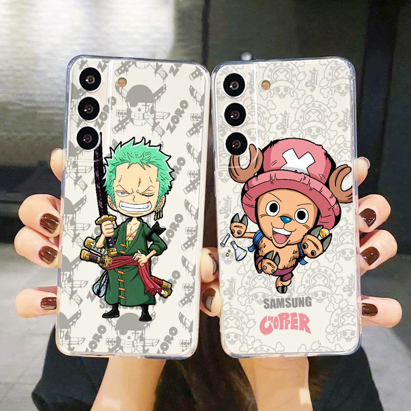 

Anime O-Ones Pieces Zoros Phone Case For Samsung S23 S22 S21 S20 FE Ultra Pro Lite S10 5G S10E M52 Plus Transparent Cover