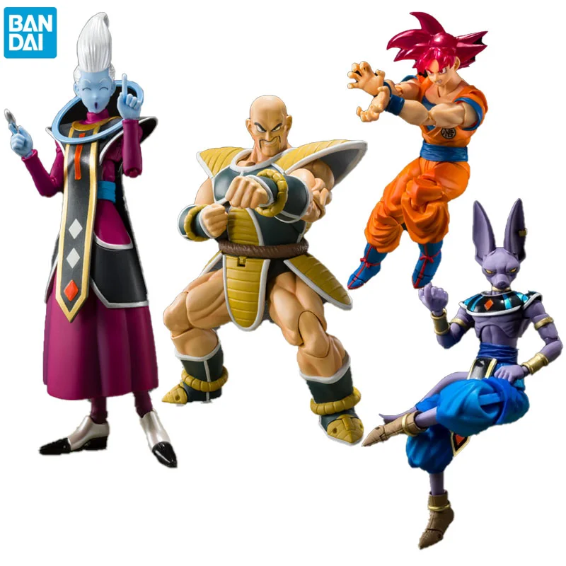 

Original Bandai Dragon Ball Z Figures SHF Son Goku Nappa Whis Beerus Gods of Destruction Anime Action Figures Toys for Children