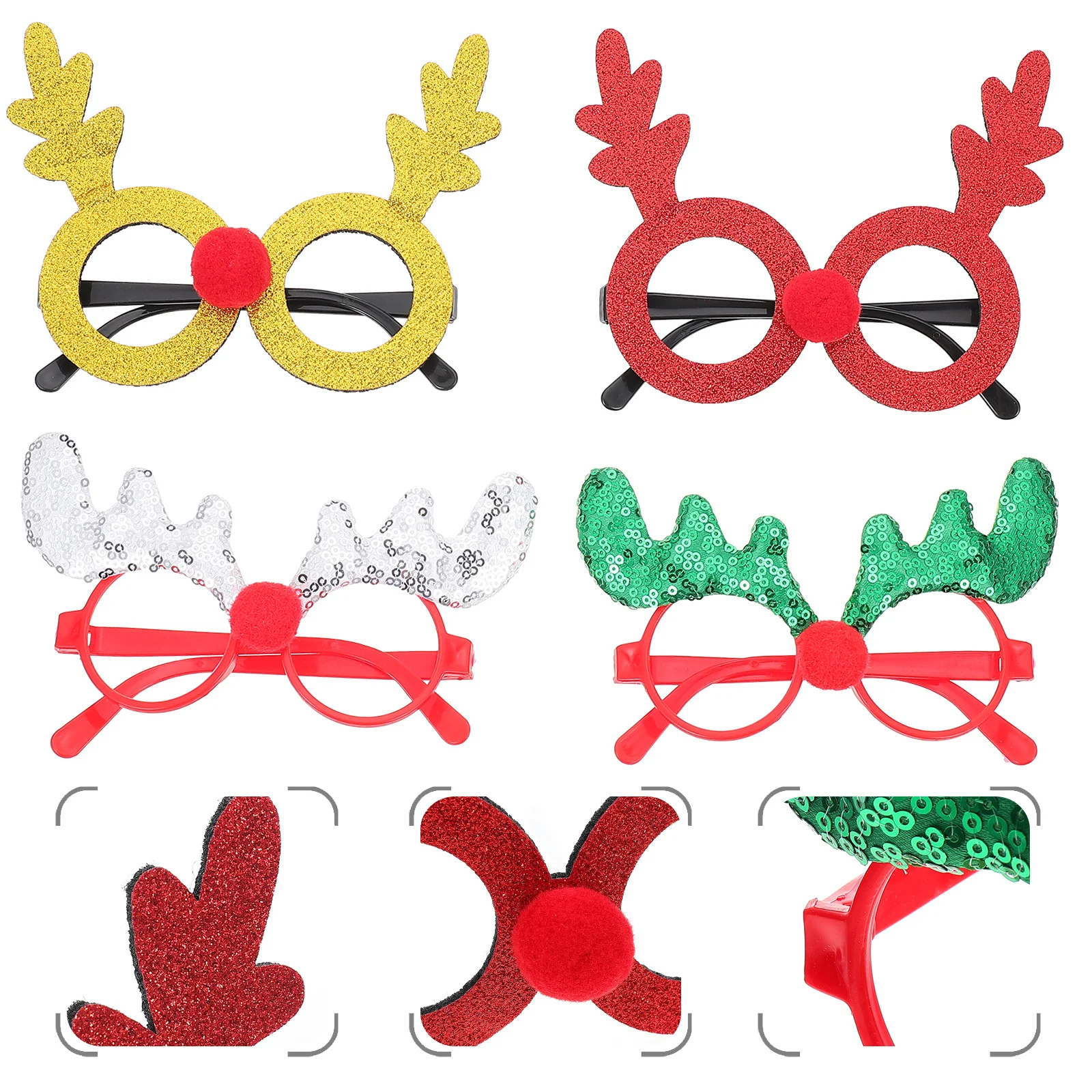 

Christmas Eyeglasses Glasses Reindeer Eyeglass Party Antlers Elk Eyewear Deer Novelty Cosplayprop Holiday Santa