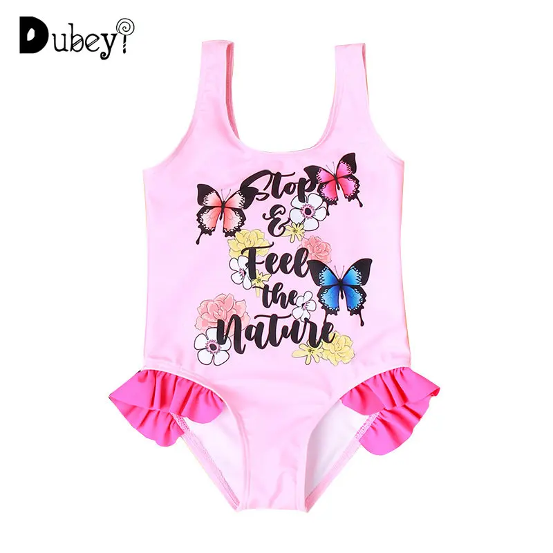 

Toddler Girl One-piece Swimwear Butterfly Bikinis Children Strappy One Shoulder Comfortable Swimming Suit 1yrs-6yrs Bathing Suit