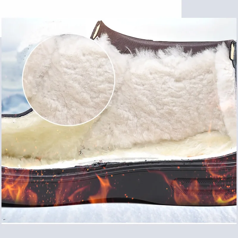 Ботинки мужские из натуральной кожи с мехом