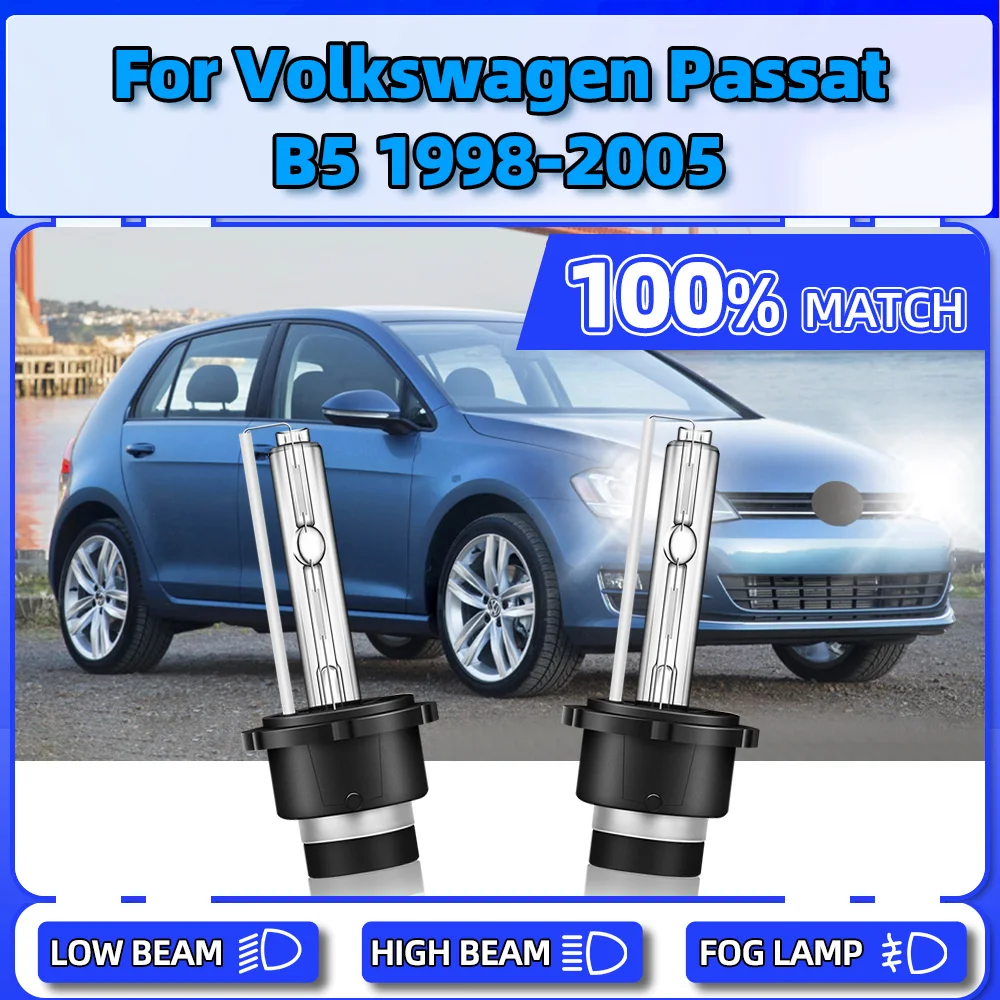 Фото 2 шт., автомобильные ксеноновые лампы D2S 1998 лм 12 В для Volkswagen Passat B5 1999 2000 2001 2002 2003 2004 2005 №1