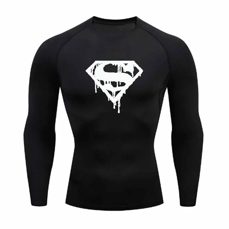 Мужская Компрессионная Футболка С Длинным Рукавом Защита От Солнца Второй Слой