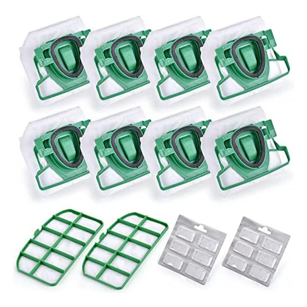 

For VK200 FP200 Parts for Vorwerk Kobold Vacuum Cleaner Bag Replacement Filter 8 VK200 Bags+2 HEPA Filters+12 Fragrances