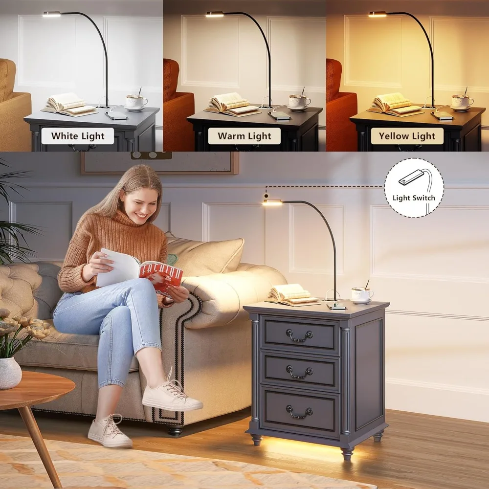 Набор тумбочек для фермерского дома 2 ящиками пистолета и 3 большими хранения