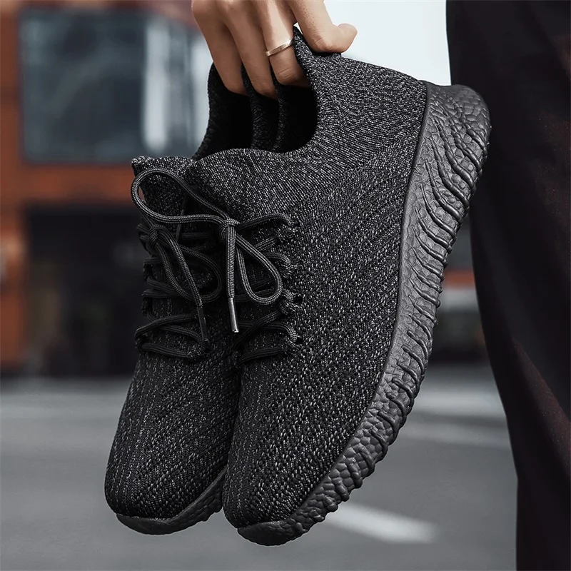 2022 Summer New Flying Woven Running Shoes Men's Casual Sports Shoes Men Footwear Breathable Mesh Light Walking Sneaker