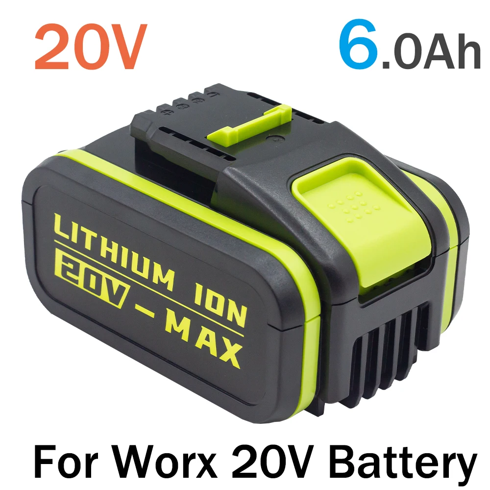 Литиевая аккумуляторная батарея для электроинструментов Worx WA3551 WA3553 WX390 WX176 WX178 WX386 WX678, 20 в, 6000 мАч