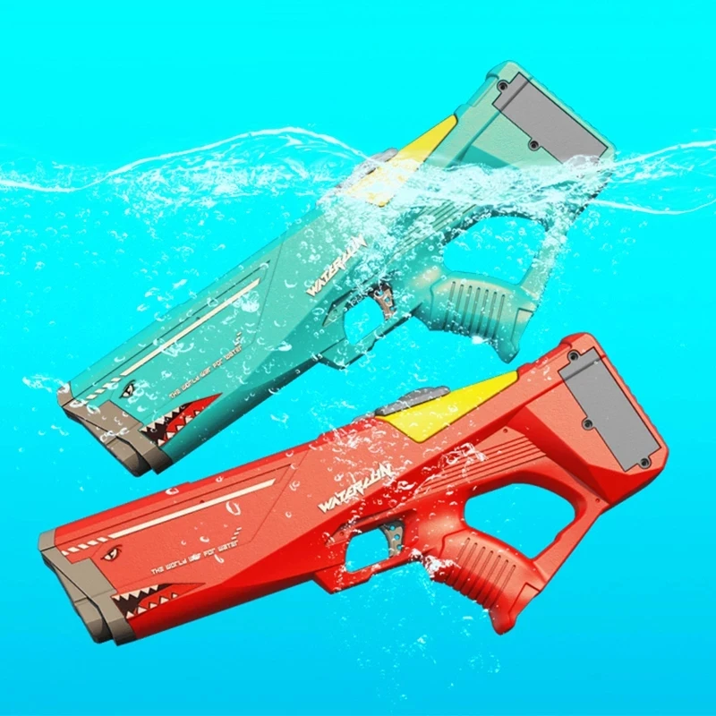 

New Automatic Electric Water Gun Toy Bursts Summer Play Watergun Toys 500ML Shark High Pressure Beach Toy Kids Water Fight