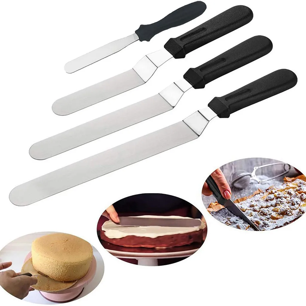 

10pcs Set Stainless Steel Pastry Spatula Cake Cream Icing Frosting Spreader Smoothing Cake Decorating Tools Kitchen Utensils