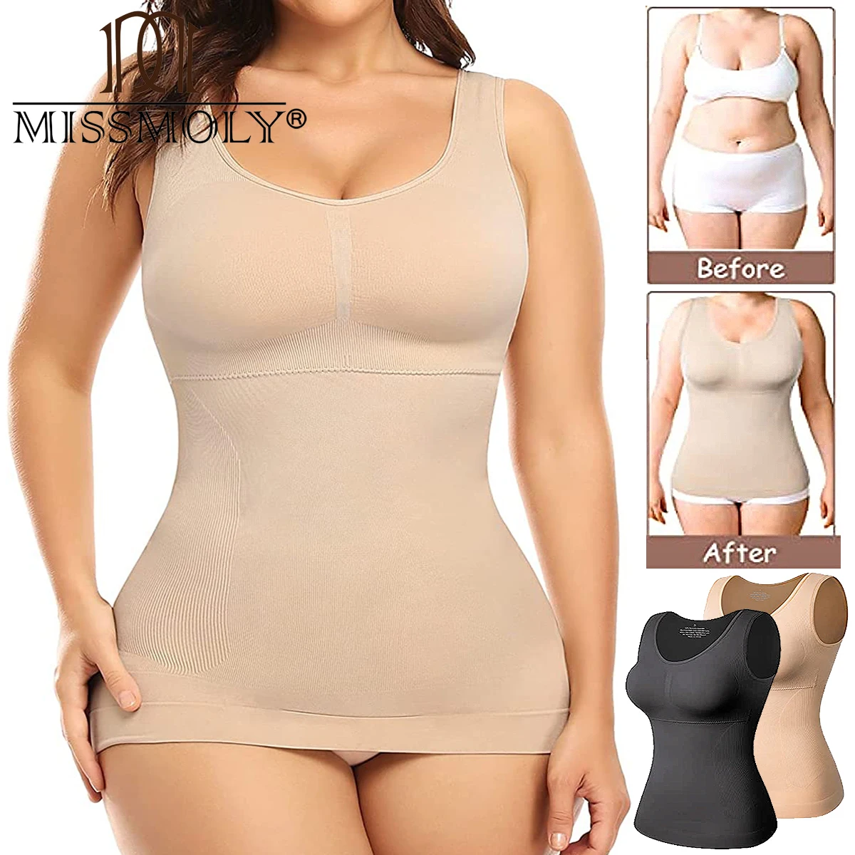 Missmoly Женский Корсет 2-в-1 Control Top Бюстгальтер Мягкое Нижнее Белье Эластичное