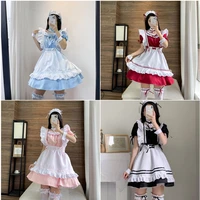 2022 kawaii multicolor cute lolita maid costumes girls women lovely maid cosplay costume animation show japanese outfit dress