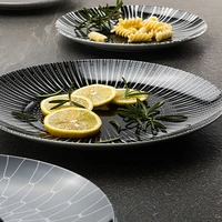 sushi birthday party plate aesthetic black ceramic dishes dessert pasta tableware japanese pratos jantar serving tray kitchen