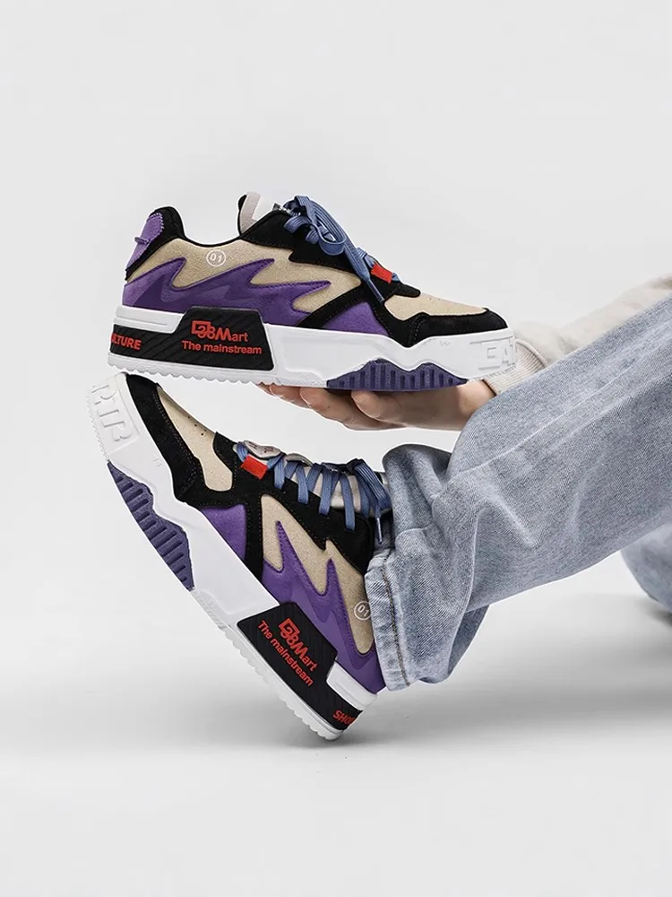 Popular Shoes Men's Autumn and Winter Versatile Original Board Thick Sole Height Increasing Sports Le...