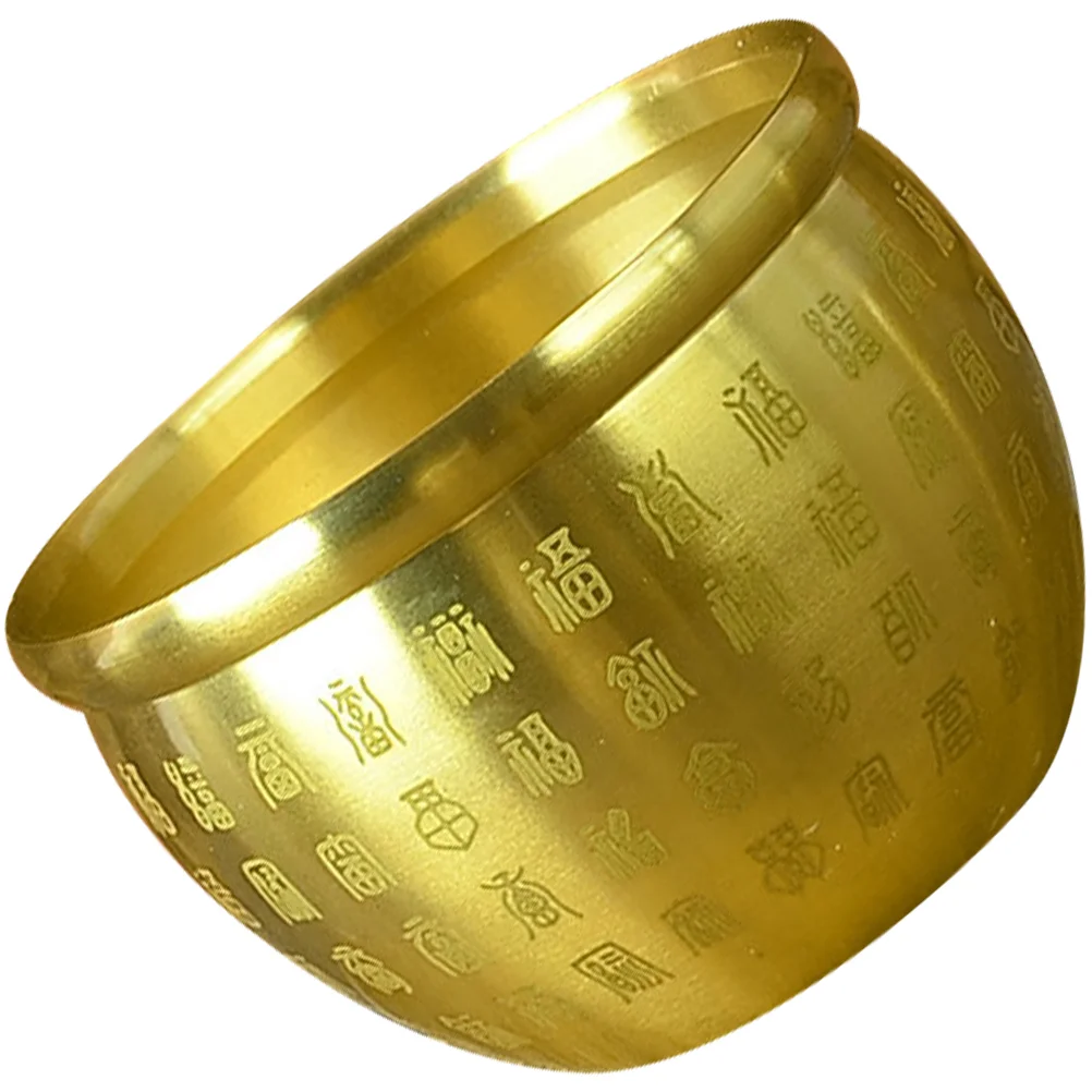 

Bowl Treasure Copper Basin Wealth Offering Good Statue Money Fortune Luck Shui Feng Porsperity Lucky Bowls Chinese Golden Brass