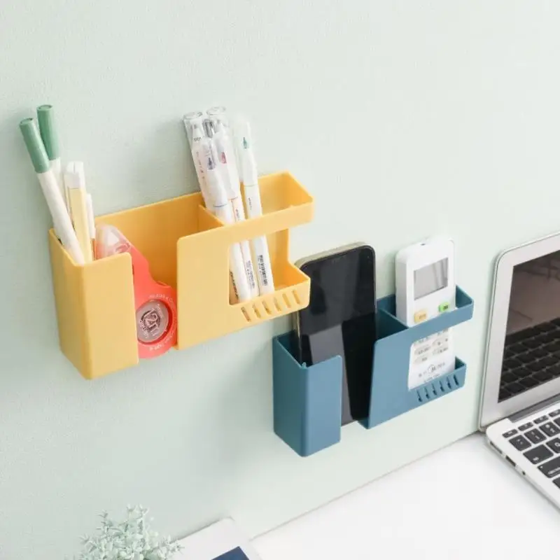 

Punch Free Wall Mounted Storage Box Mobile Phone Charging Plug Wall Holder
