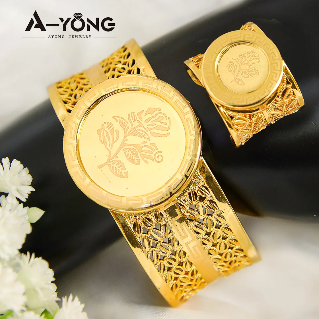 Комплект колец и браслетов с арабскими монетами позолоченные турецкие золотые