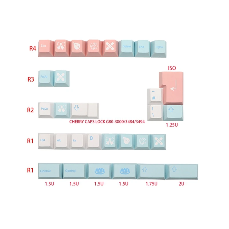 For ISO GMK Noel PBT Dye Subb Keycap Cherry Profile Keycaps Set for Qwertz Azerty MX Keyboard Key Cap |
