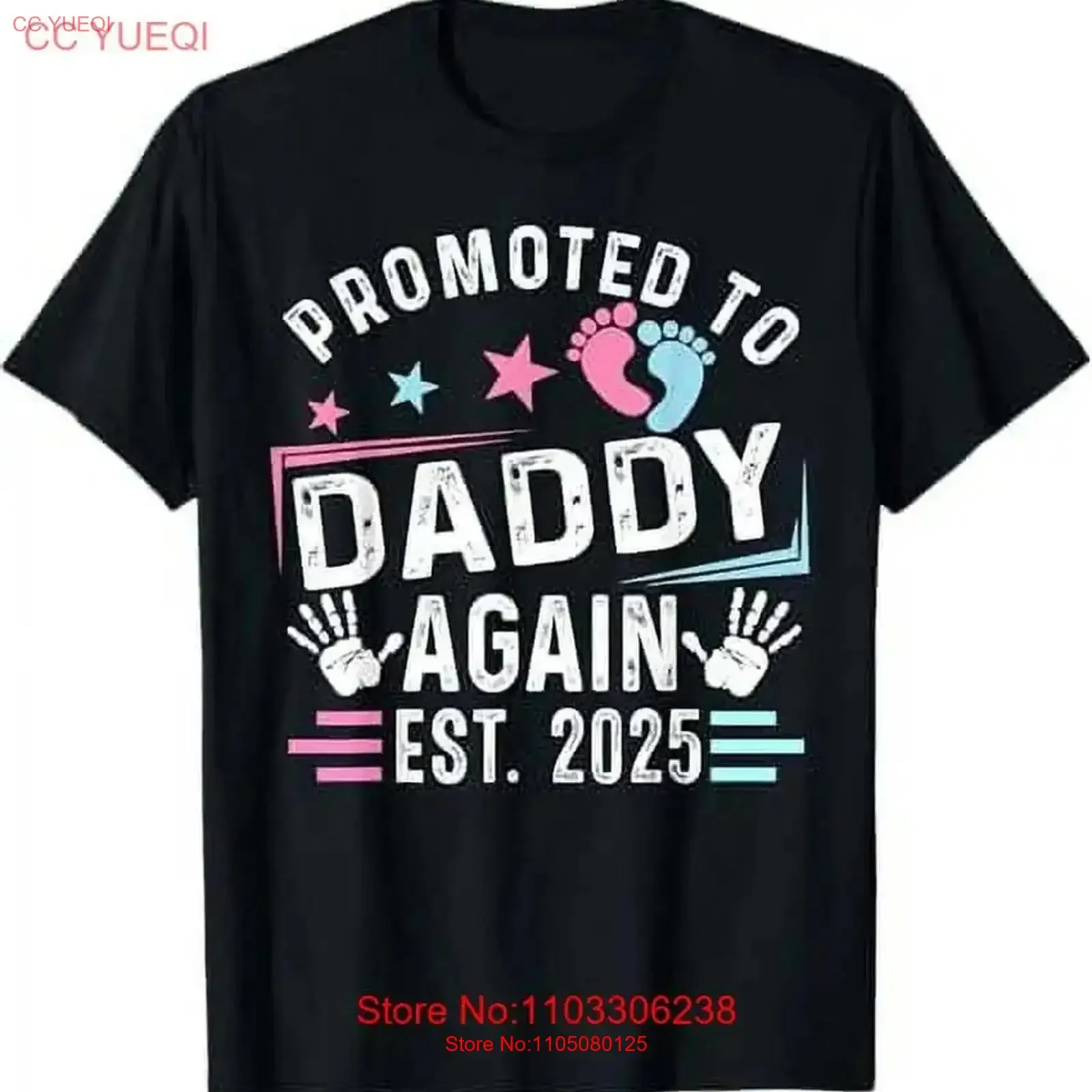 Фото Awansed To Daddy Again Est 2025 Новая футболка винтажная стираная homme Мягкая растянутая модельерская одежда Универсальная уличная одежда №1