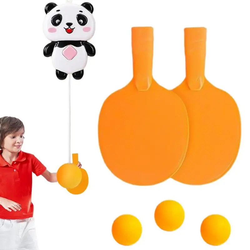 

Table Tennis Trainer For Kids Panda Shape Rapid Rebound Ping-Pong Balls Pingpong Self Training Toys Sparring Device Improve Hand