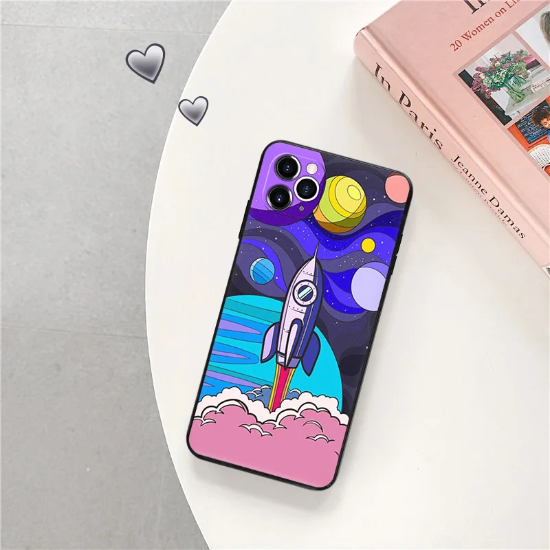 Черный матовый чехол для телефона iphone 16 Pro 15 14 13 12 Mini 11 Max 7 8 Plus X XS XR Мягкий с