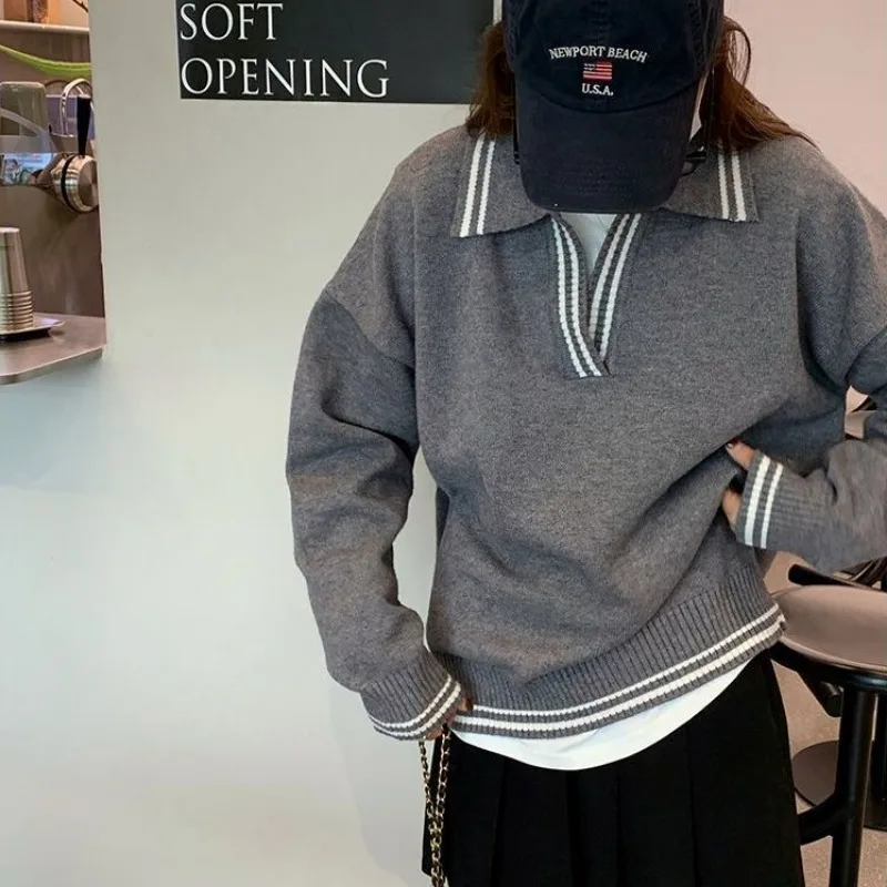 Свитер женский оверсайз в Корейском стиле Харадзюку