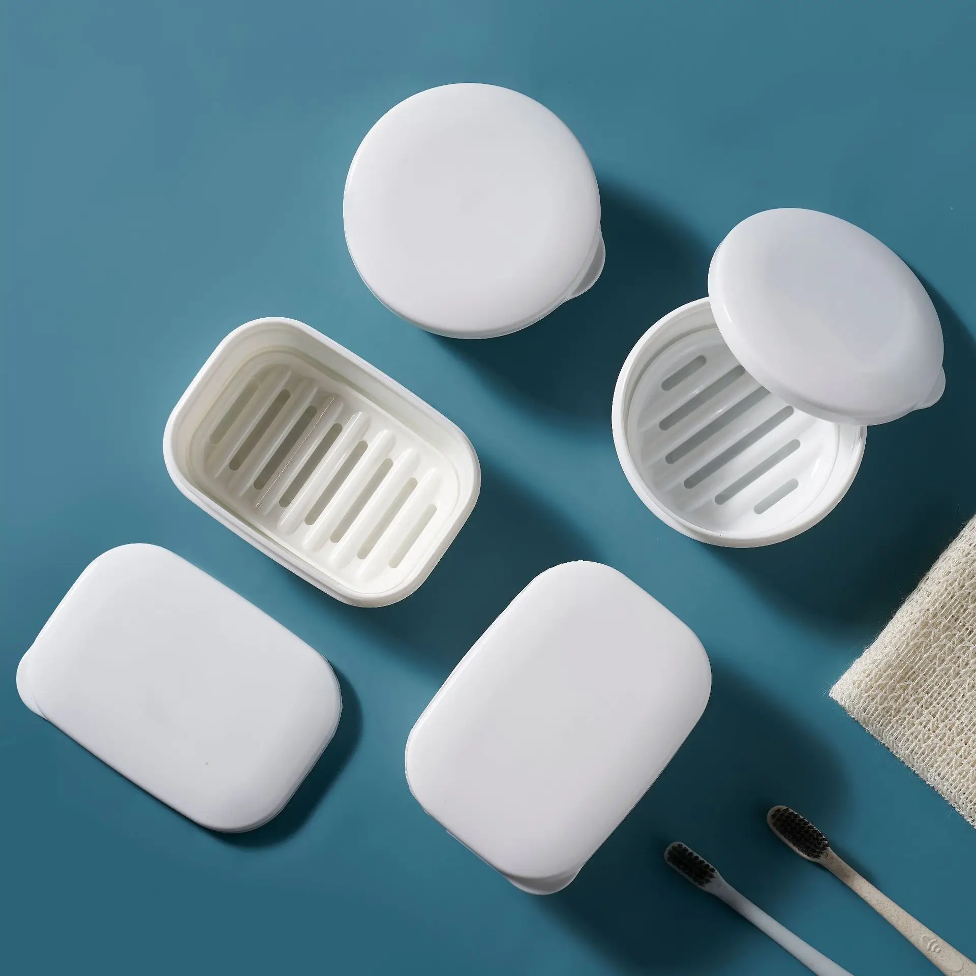 

1 Pack Portable Soap Dishes Plastic Bathroom Soap Rack Shower Soap Dishe Tray Dish Home Travel Soap Protector