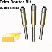 6 35mm flush trim router bit duplex trimmer for woodworking edging end milling cutter tungsten carbide cnc wood blade carver 1pc