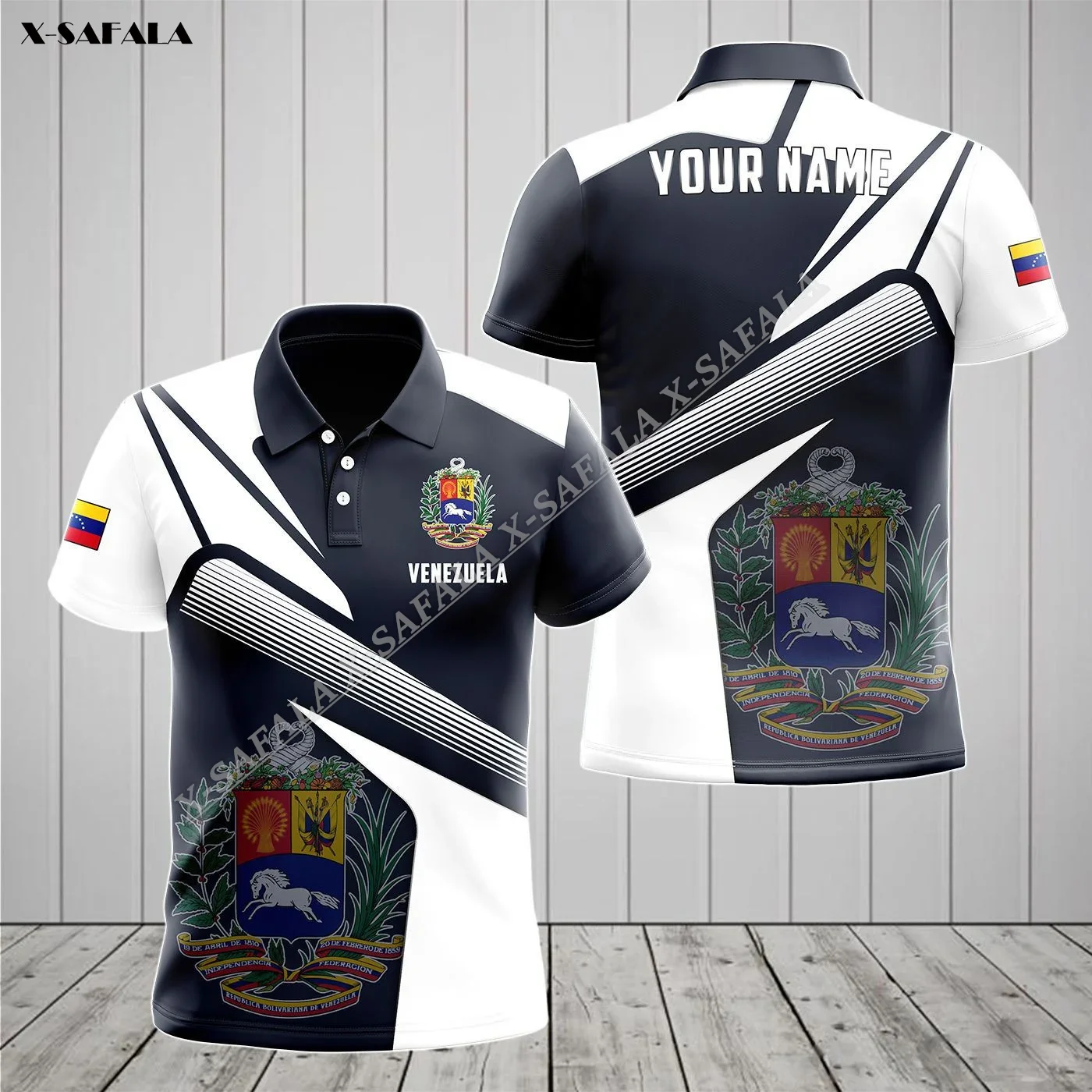 

Летняя популярная быстрая сухая мужская рубашка-поло с 3D принтом флага Венесуэлы, футболка с воротником и коротким рукавом, дышащая удобная футболка