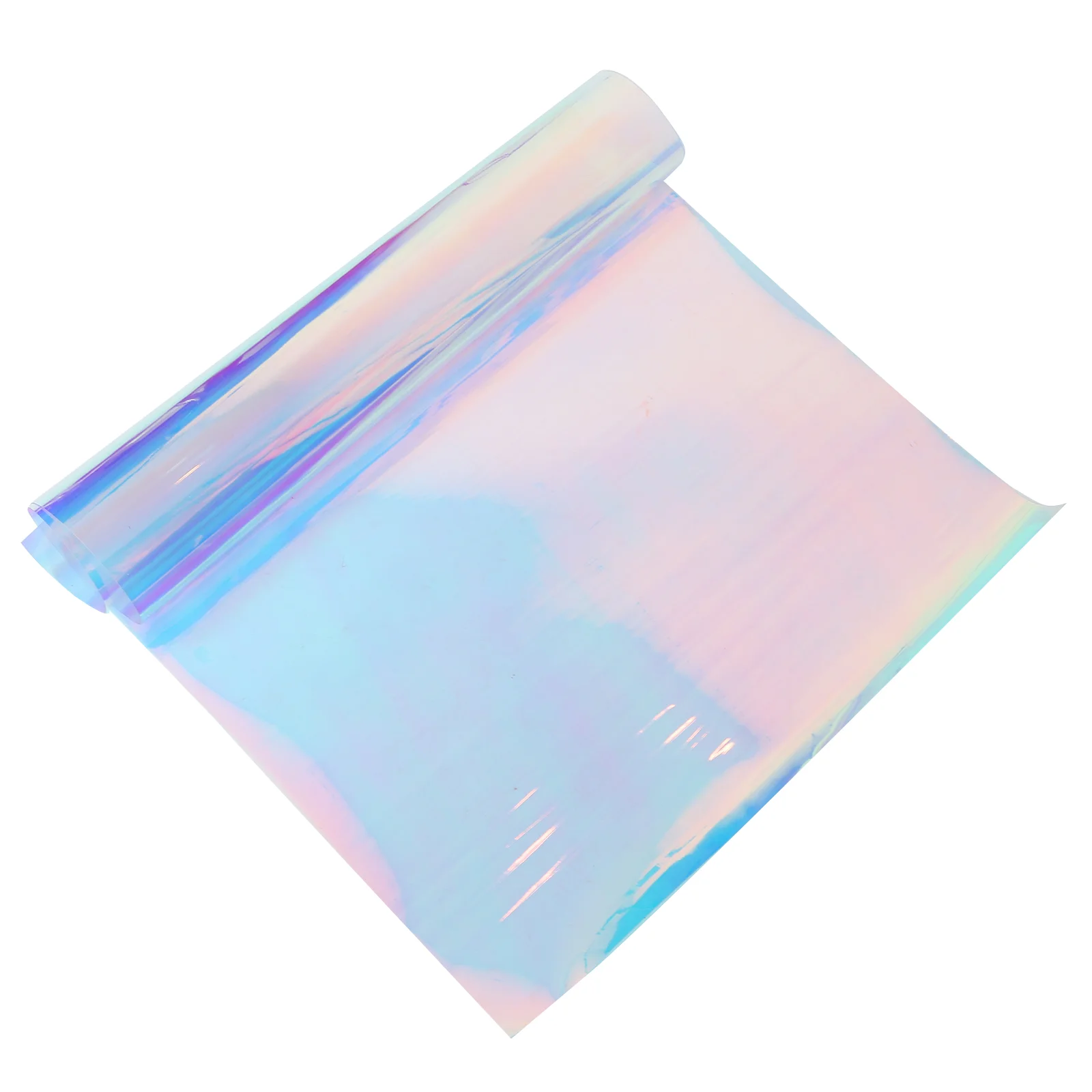 

Fabric Iridescent Film Pvc Transparent Sheet Diy Holographic Rainbow Bag Coloredwindow Making Clothingmaterial Paper Clear Craft
