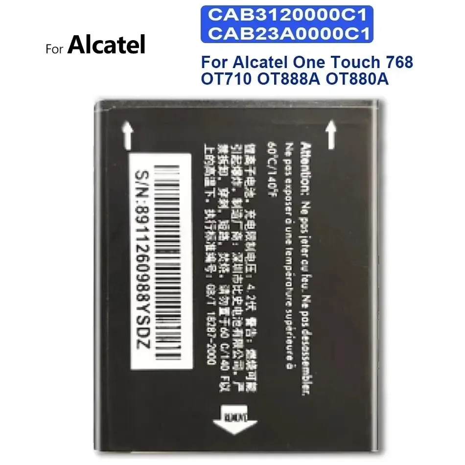 КАБ 3120000 C1 CAB23A0000C1 Литий-ионный аккумулятор 1000 мАч 3 7 В для Alcatel One Touch 768 OT710 OT888A OT880A