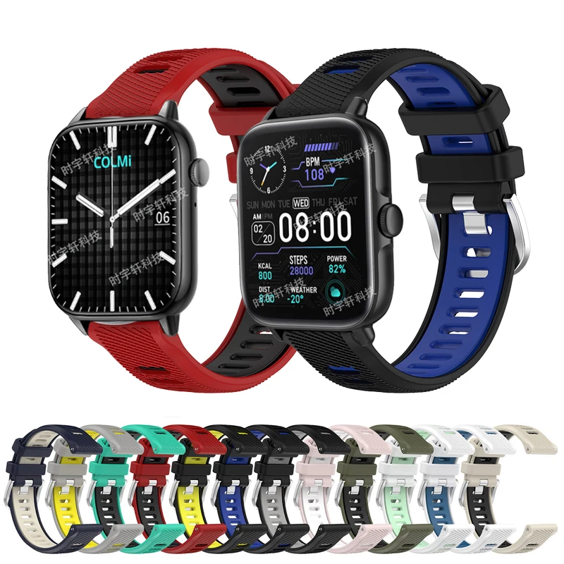 

For COLMI C60 C61 C80 Smart Watch Strap 20mm Band Silicone Replacement Bracelet For COLMI P28 Plus/P8/V23 Pro/P30 20 Accessories