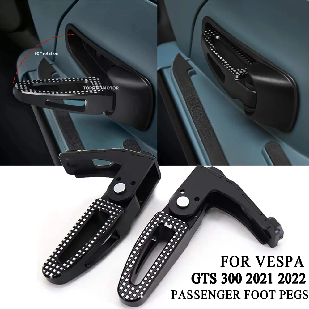 

Складная Педаль для мотоцикла GTS 300, пассажирская педаль, педаль для ног, двойная направляющая, Напольная доска для Vespa GTS 300 Vespa GTS300 2021 2022