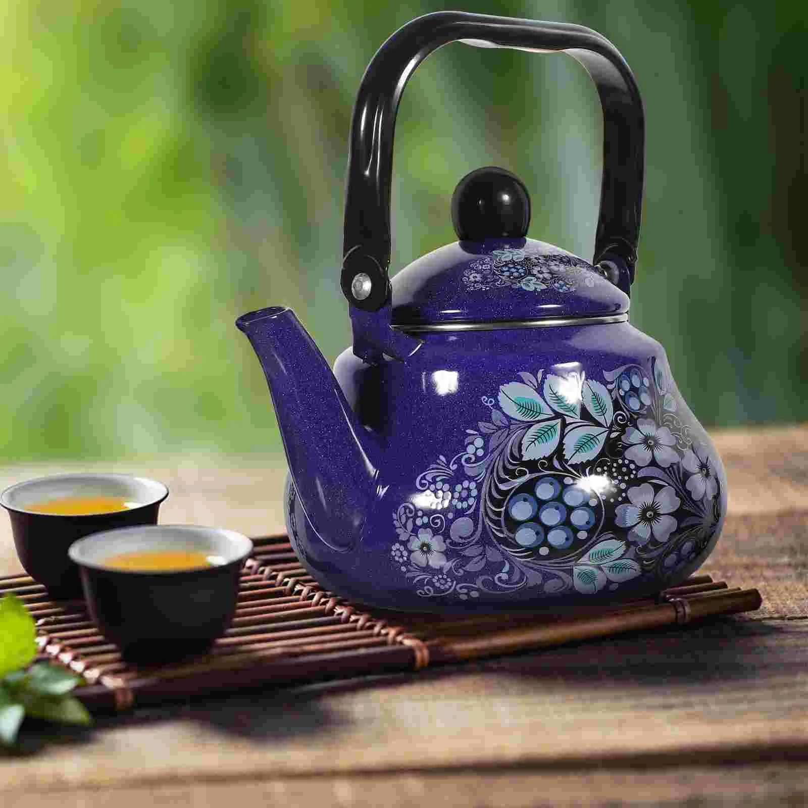 Эмалированный чайник портативный зеркальный для плиты маленький Универсальный