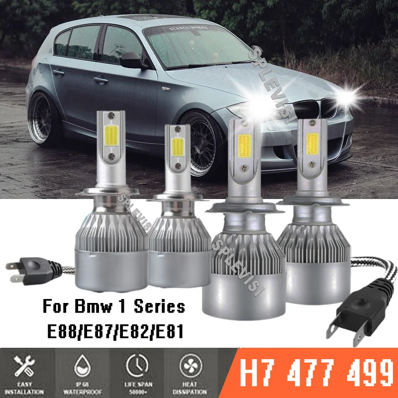 

4x477 499 лампы для фар головного света 6000k белый 12 В Комплект для конверсии Подходит для Bmw 1 серии E87 2003-2012 E81 2007-2012 E82 2007-2012