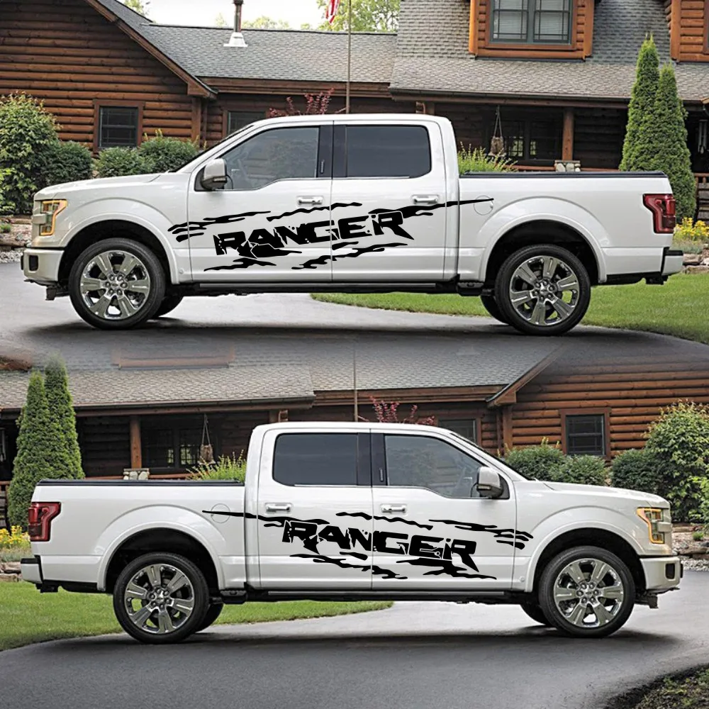 

2PCS Off Road Decal Car Stylish Door Side Stickers for Ford Ranger Raptor Pickup Car Accessories Auto Vinyl Graphics Body Decor