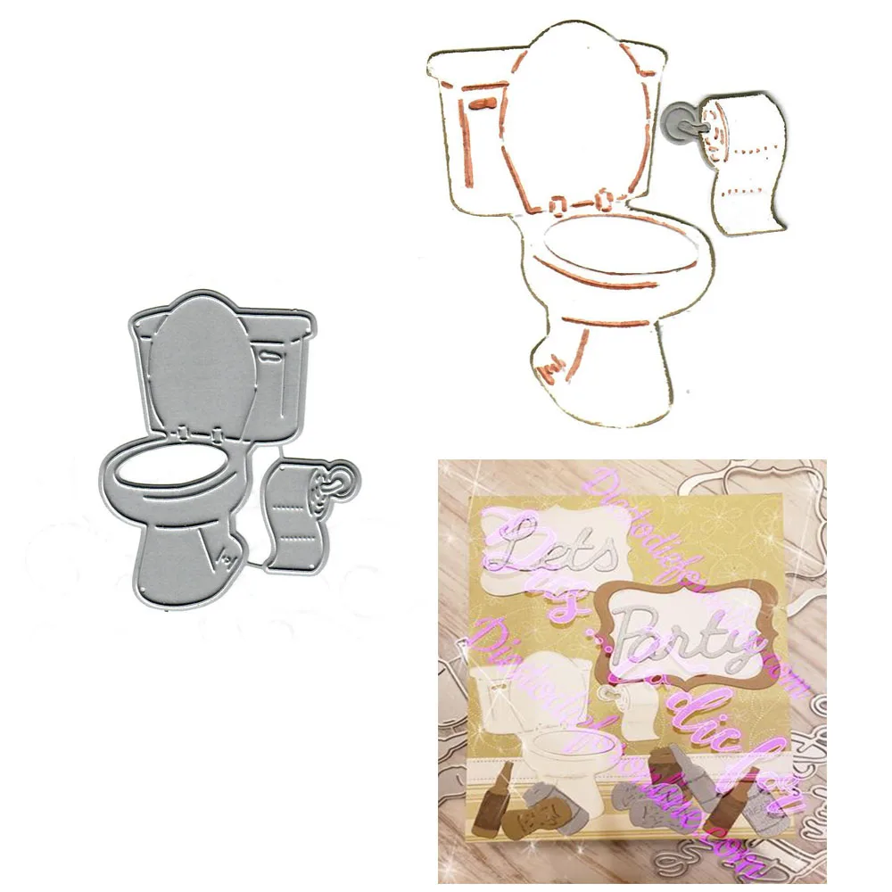 

Holiday Toilet Metal Cutting Dies 2022 New Stencils Die Cut DIY Scrapbooking Album Paper Card Embossing