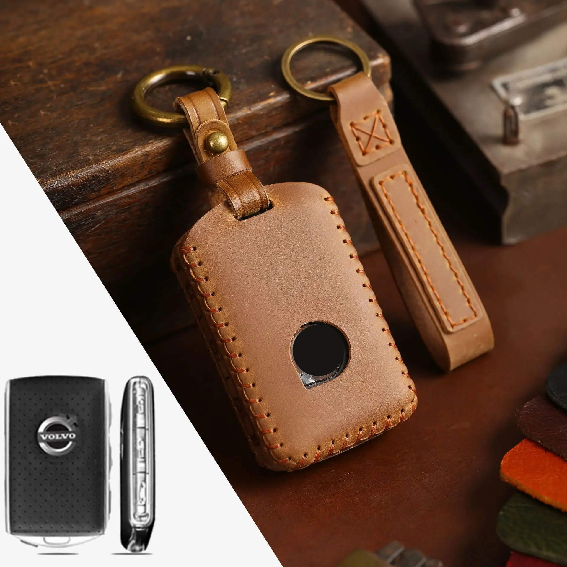 

Новинка кожаный чехол для автомобильного ключа чехол для ключа для Volvo XC40 XC90 XC70 S60 S80 S90 C30 V70 V90 XC60 Аксессуары для автомобилей Volvo