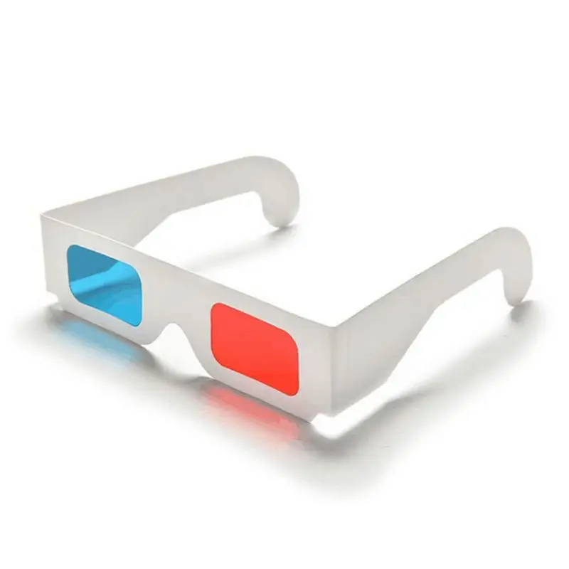 

50pcs Universal Paper Anaglyph 3D Glasses Paper 3D Glasses View Anaglyph Red/Blue 3D Glass For Movie Video Card