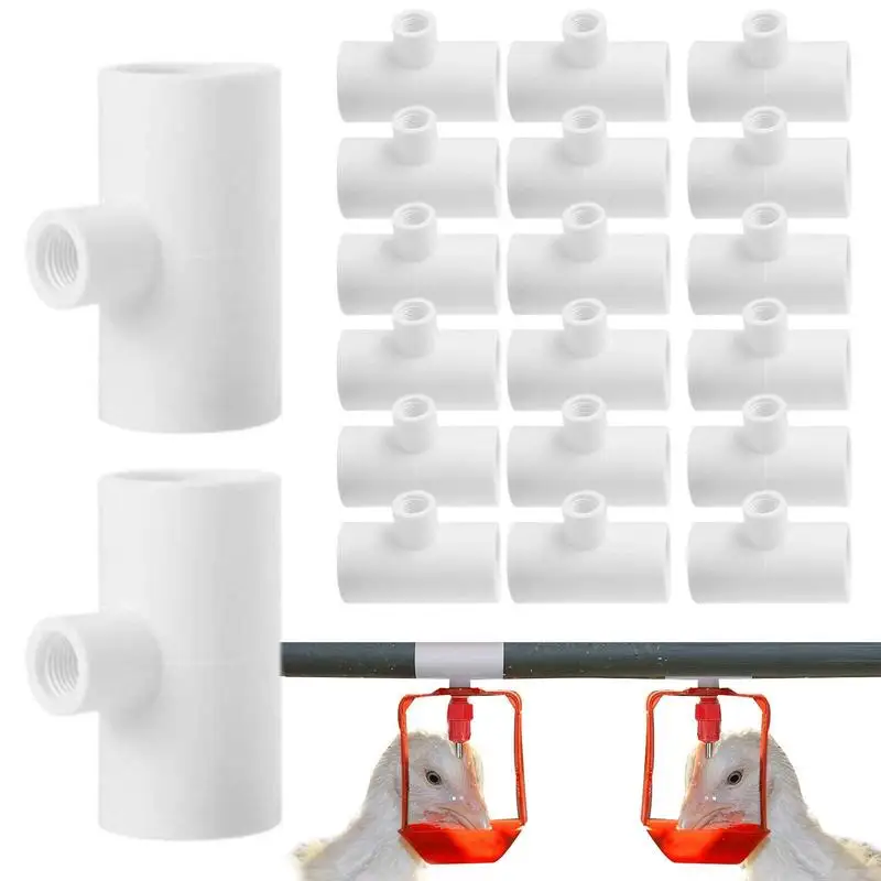 

PVC water Fittings Automatic Drinker Water Cup For Chicken Waterer 20pcs Poultry Waterer Drinking Water Feeder Pet Products