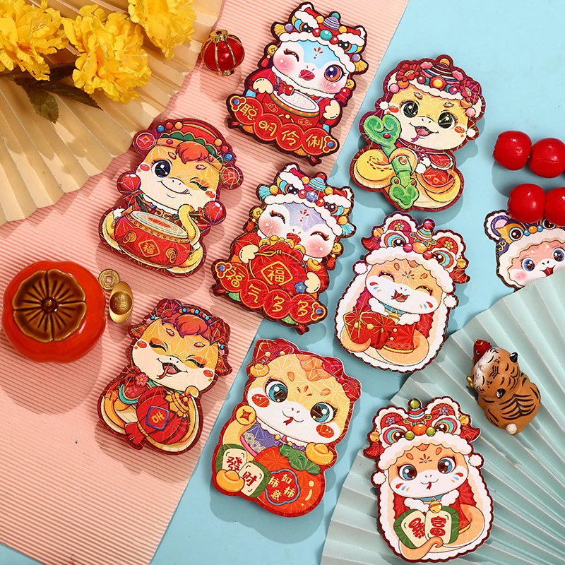 6 шт. китайский Новый год весенний фестиваль Хунбао красный конверт милый змеи