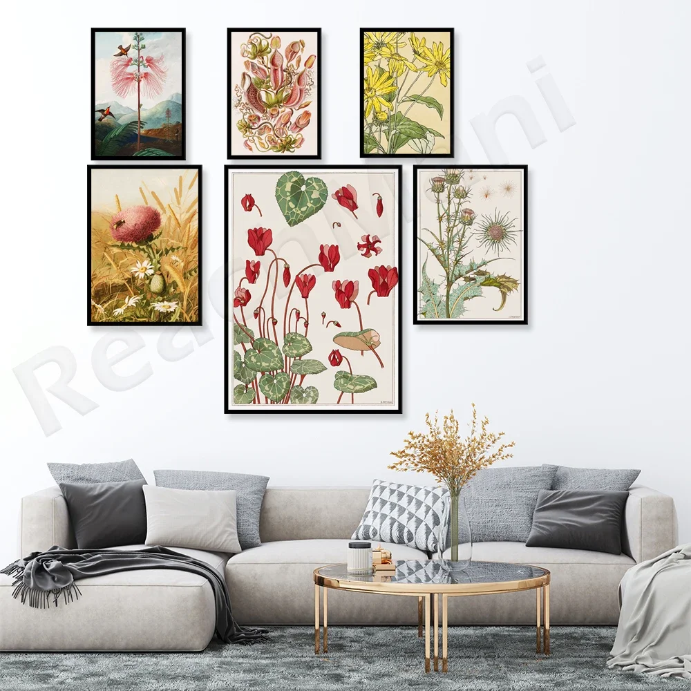 Plant posters pitcher plants cyclamen mushrooms tropical fruits Citrus Magnolia floral print plant wall art poster