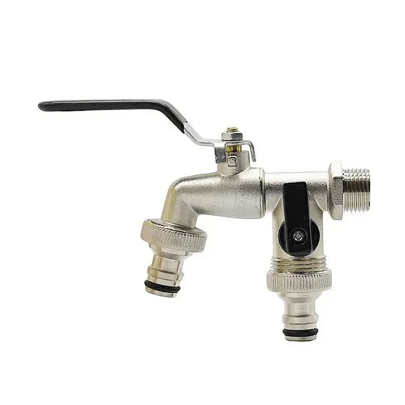 

Садовый кран из цинкового сплава 1 вход 2 выхода