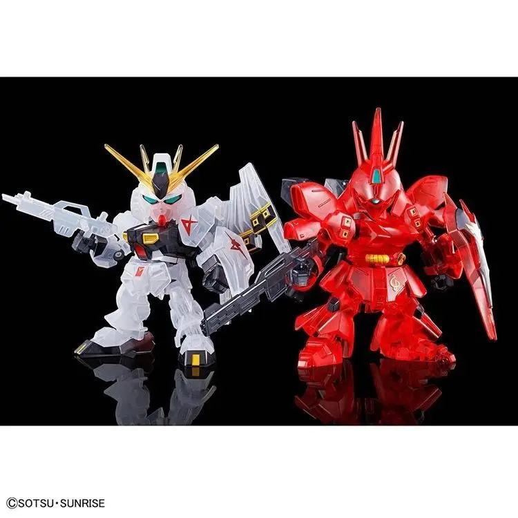 Фото Набор фигурок Bandai BB Warrior SD Nu Gundam Vs Sazabi Fate Showdown с прозрачной подставкой Gundam, лимитированная серия, оригинальная коробка №2