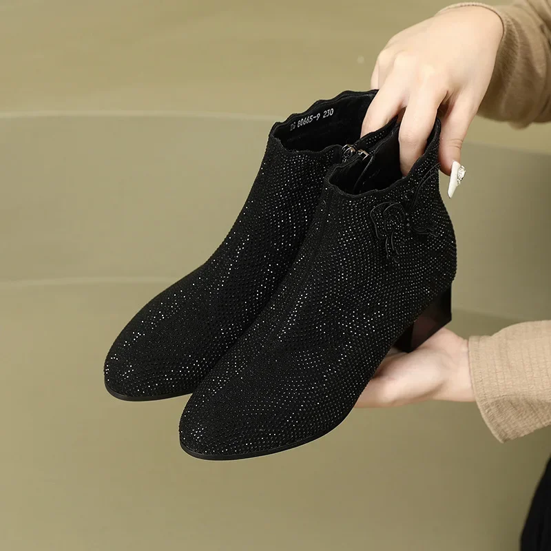 Женские ботильоны челси из синтетической кожи до середины икры большой размер