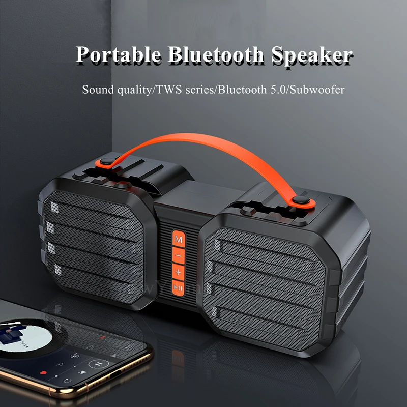 

New Wireless Bluetooth Speaker Portable Outdoor Subwoofer HIFI Sound Quality Support TF Card AUX Connection FM Radio Focusrite