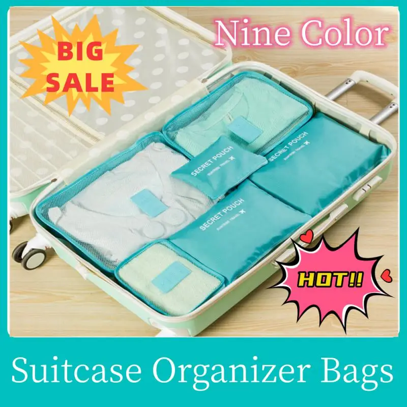 

6-Piece Set Travel Suitcase Organizer Bags Luggage Packing Cubes For Travel Organizer Storage Shoe Clothes Luggage Organizer Bag